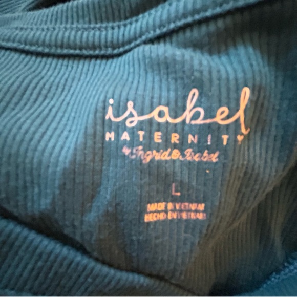 NWT Isabel Maternity by Ingrid and Isabel teal ribbed stretch vneck dress Size L - Picture 6 of 12